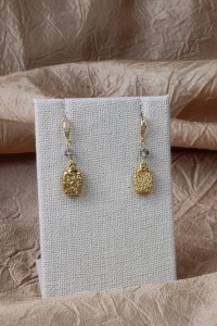 Square gold drusy earrings